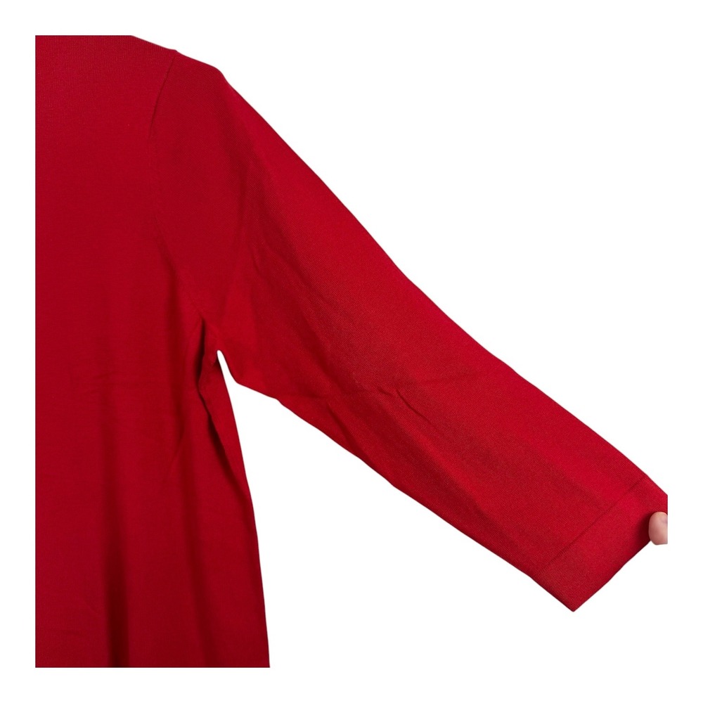 J.Jill Women Red Crew Neck Knit Pullover Sweater 3X Preppy Holiday Christmas - Picture 4 of 9